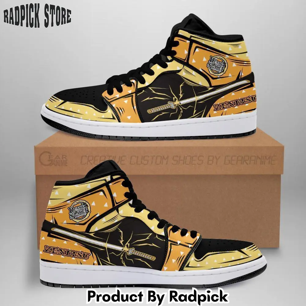 Zenitsu agatsuma blade air jordan high top sneakers anime  rp0401413